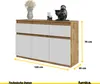 A product image of a sideboard with dimensions indicated. Produktbild-Vorschau