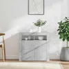 vidaXL Credenza con luci LED grigio cemento 80x35x75 cm Anteprima dell’immagine prodotto 1
