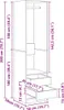 vidaXL Šatníková skriňa so zásuvkami biela 50x50x200 cm Náhľad obrázku produktu 8