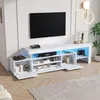 Mobiletto TV Merax con LED, lavagna bassa lucida con 3 Anteprima dell’immagine prodotto 4