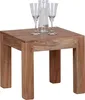 A wooden side table with two wine glasses and a carafe on top. Anteprima dell’immagine prodotto