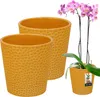 KOTARBAU® 2er Set Blumentopf Senffarbe Keramik glasiert  ⌀ Produktbild-Vorschau 1