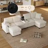 Merax U-Form Ecksofa mit 2 Hockern, USB-, Type-C, Produktbild-Vorschau 8