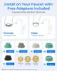 An infographic showing how to install faucet adapters with different sizes illustrated. Podgląd zdjęcia produktu