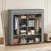 HOMCOM Stoffschrank Kleiderschrank mit Kleiderstange, 10 Produktbild-Vorschau 2