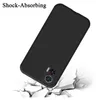 A black phone case is shown falling onto a cracked surface, illustrating its shock-absorbing capabilities. Náhled obrázku produktu