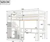 Merax Etagenbett 90x200cm mit Treppe und Stauraum, Hochbett Produktbild-Vorschau 4