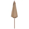 vidaXL Sonnenschirm mit Holz-Mast 300 cm Taupe Produktbild-Vorschau 2