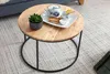 WOHNLING Couchtisch 60x43x60 cm Akazie Massivholz / Metall Produktbild-Vorschau 4