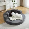 2-in-1 Schlafsofa in Grau – Halbrundes Sofa verwandelt sich Produktbild-Vorschau 1