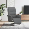 A gray recliner chair is shown in a living room setting with a plant and a TV stand in the background. Produktbild-Vorschau