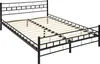 A black metal bed frame with wooden slats, shown from a slightly elevated diagonal angle against a white background. Náhled obrázku produktu