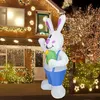 Aufblasbarer Osterhase mit Osterei, 1,8 m beleuchteter Produktbild-Vorschau 3