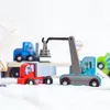 UMU® Holz Baufahrzeuge Spielset 8 STK - Kompatibel mit Brio Produktbild-Vorschau 3