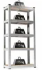 A metal shelving unit with five shelves, each loaded with weights labeled '175 kg'. Náhled obrázku produktu