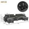 Merax U-Form Ecksofa mit 2 Hockern, USB-, Type-C, Produktbild-Vorschau 6