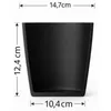 5 Blumentöpfe Schwarz Blumenvase Übertöpfe Pflanztop Set Produktbild-Vorschau 2