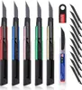 lot de 5 cutters 9mm aluminium 10 lames sécables Couteau à Voir les images du produit 1