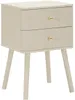 Mauro Ferretti Nachttisch Shy Weiß Gold 34x37,5x59 cm Produktbild-Vorschau 1