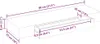 A diagram showing the dimensions of a white MDF wall shelf with a drawer. Produktbild-Vorschau