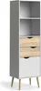 Calicosy - Scaffale 2 cassetti, 1 anta bianco e rovere Anteprima dell’immagine prodotto 4