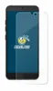 A screen protector is shown placed over a smartphone. Produktbild-Vorschau