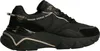 A black Guess sneaker with gold accents is shown against a white background. Produktbild-Vorschau