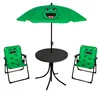 4tlg Kinder Campingmöbel Set Frosch Campingstuhl Tisch Sonnenschirm Anteprima dell’immagine prodotto