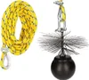 A chimney brush set with a rope and a weighted brush head. Produktbild-Vorschau