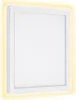 A white LED panel light with a yellow glow around the edges. Produktbild-Vorschau