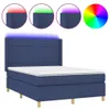 Boxspringbett mit Matratze & LED Blau 140x190 cm Stoff Produktbild-Vorschau 1