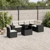 vidaXL 7-tlg. Garten-Sofagarnitur mit Kissen Schwarz Poly Produktbild-Vorschau 2