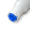 A close-up view of the end of a white filter with a blue connector. Produktbild-Vorschau