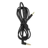 A black headphone cable with a microphone and volume control is coiled on a white background. Náhled obrázku produktu