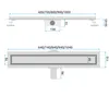 Technical drawings with dimensions of a shower drain. Produktbild-Vorschau