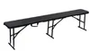 A long, black, folding bench with a rattan-like texture on a white background. Produktbild-Vorschau