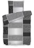 A folded duvet cover and pillowcase set with a geometric pattern. Produktbild-Vorschau