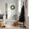 Semi-sapin de Noël artificiel avec support Noir 150 cm PVC Voir les images du produit 2