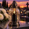 LED Kerze Batterie Kerze Grablicht Flammenlos Schwarz mit Produktbild-Vorschau 6