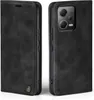 A black flip case for a smartphone is shown from two angles. Produktbild-Vorschau
