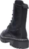 A black lace-up boot with a thick sole, shown from the back. Voir les images du produit
