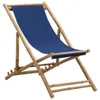 vidaXL Chaise longue bambou et toile bleu marine Voir les images du produit 18