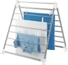 A stainless steel A-frame drying rack with several items of laundry hanging on it. Anteprima dell’immagine prodotto