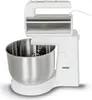 A white hand mixer with a silver bowl and attachment is shown in a studio setting against a white background. Anteprima dell’immagine prodotto