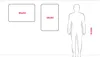 A diagram showing two whiteboards of different sizes next to a human silhouette for scale, with dimensions indicated. Produktbild-Vorschau