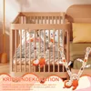 Gehäkelte Kinderwagenkette aus Holz,Baby Mobile mit Glocke, Produktbild-Vorschau 3