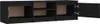 A black TV cabinet with open doors and shelves. Voir les images du produit