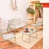 Salotto da giardino in acciaio, 4 posti, Verde kaki Anteprima dell’immagine prodotto 3