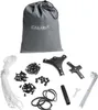 A collection of parts and accessories for a garden pavilion, laid out on a white background. Produktbild-Vorschau