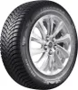 A close-up studio shot of a car tire mounted on a silver alloy wheel. Produktbild-Vorschau